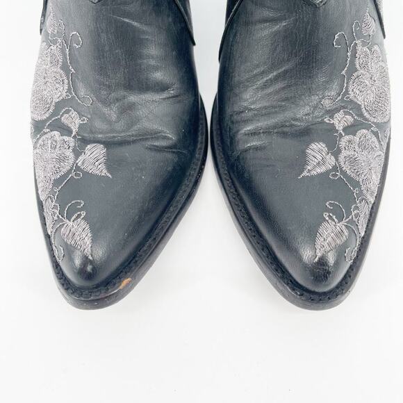 Old Gringo Black Pansy II Floral Embroidered Western Cowgirl Ankle Boot size 6.5 - Picture 6 of 10